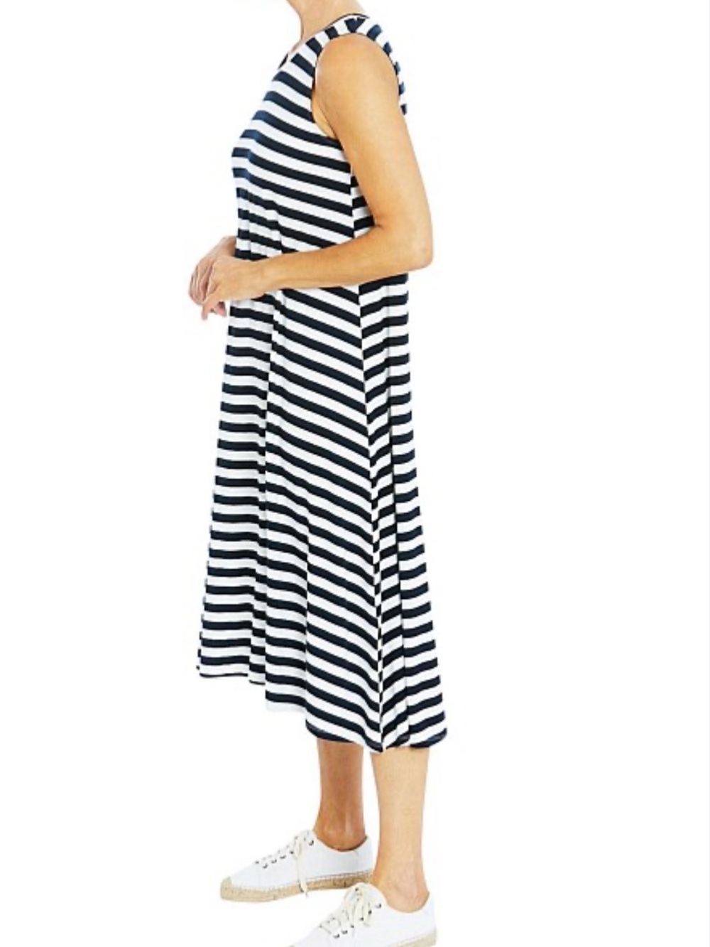 Jones New York Navy and White Striped Dress. Size 16.